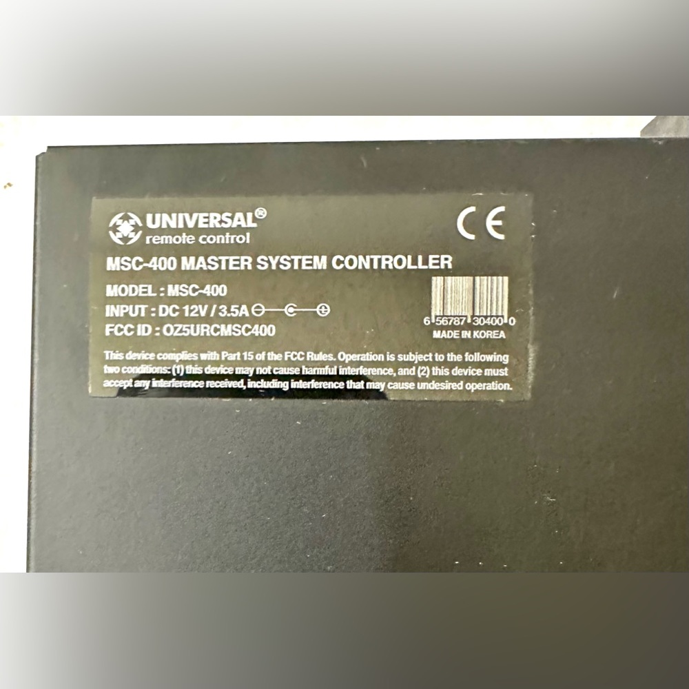 Universal Remote Control MSC-400 Master System Controller w/ RFX-250 RF Sensor - Picture 17 of 17